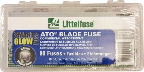 Fuse Service Kits; Compatible Fuse Class: ATO ; Includes: (10) Each: ATO 3A, 5A, 7.5A, 10A, 15A, 20A, 25A, 30A