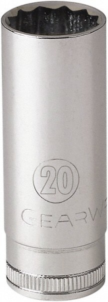 Deep Hand Socket: 1/2 Drive, 12 Points, Tether Capable