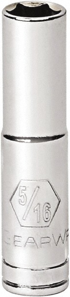 GEARWRENCH 11/32", 1/4" Drive, Deep Hand Socket - 6 Points, 15/16" OAL, Alloy Steel, Chrome Finish | Part #80120D