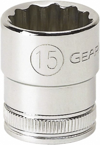 GEARWRENCH 3/8" Drive, Standard Hand Socket - 12 Points, 1-3/32" OAL, Alloy Steel, Chrome Finish | Part #80596