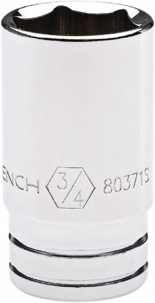 GEARWRENCH Intermediate Hand Socket: 3/8" Drive, 3/4" Socket, 6-Point - Chrome Finish | Part #80371S-06