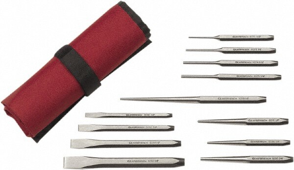 12 Piece Center Punch, Cold Chisel, Starter & Long Taper Punch Set