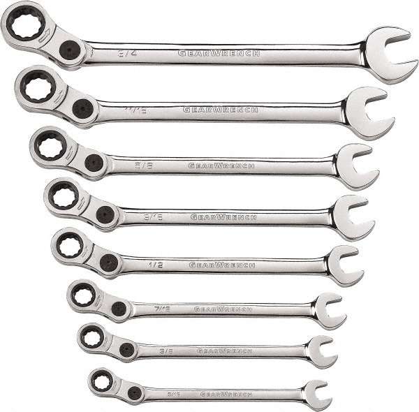 GEARWRENCH - 8 Pc, 5/16 - 3/4", 12-Point Combination Wrench Set