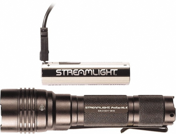 STREAMLIGHT Handheld Flashlight: LED, 1000 Lumens, 23 hr Max Run Time, Rechargeable Lithium-ion Battery (Included) - IP68 - 4 Light Modes, Aluminum