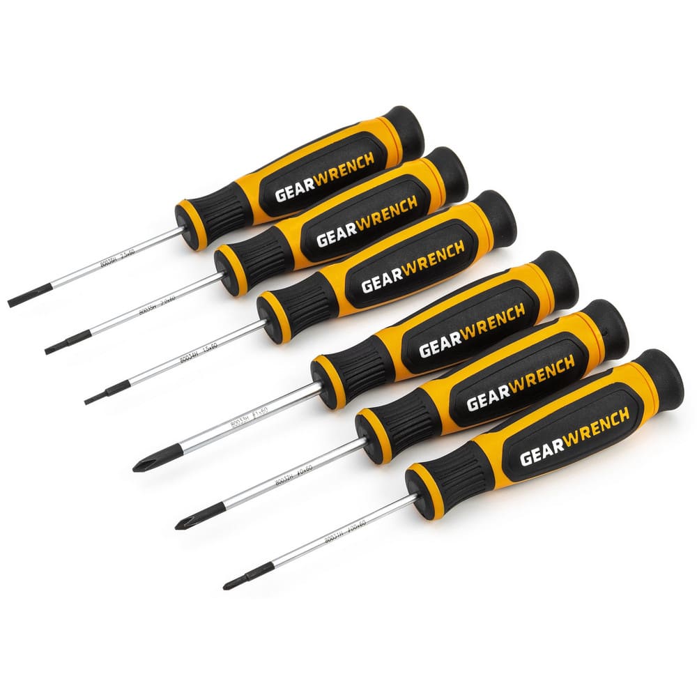 Screwdriver Set: 6 Pc, Phillips & Slotted