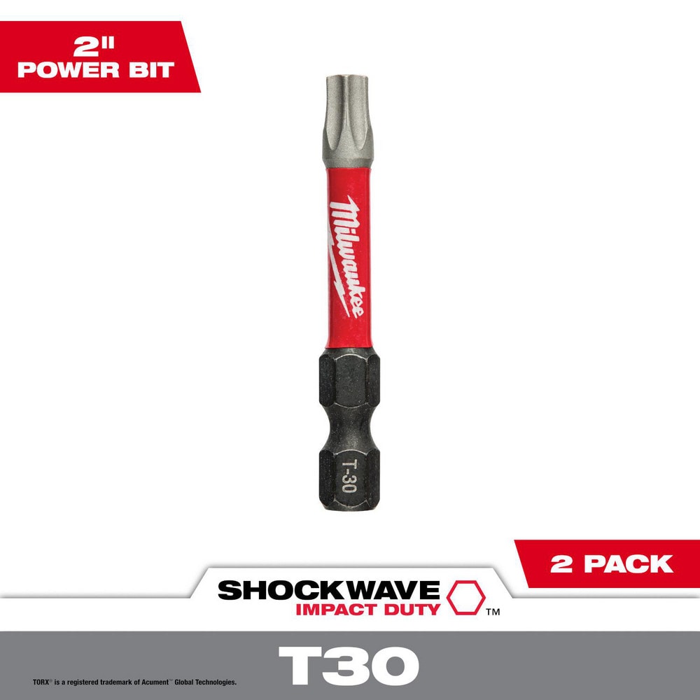 Power & Impact Screwdriver Bits & Holders; Bit Type: Torx; Power Bit ; Drive Size: 1/4 ; Overall Length (Inch): 2 ; Hex Size (Inch): 1/4 ; Magnetic: No ; Torx Size: T30