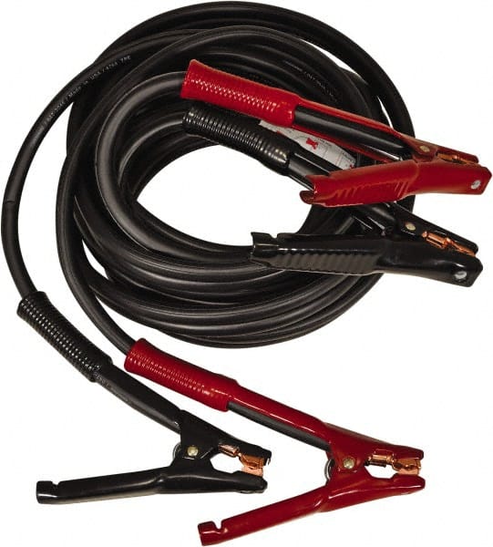 Associated Equipment 6163 Booster Cables; Cable Type: Heavy-Duty Booster Cable ; Wire Gauge: 1/0 AWG ; Cable Length: 25 ; Cable Color: Black; Red ; Amperage: 800 