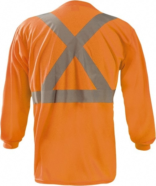 Work Shirt: High-Visibility, Small, Polyester, High-Visibility Orange, 1  Pocket