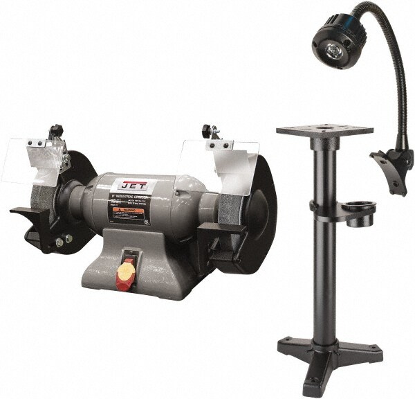 Grinder: 8" Wheel Dia, 1 hp, 115V, 1 Phase