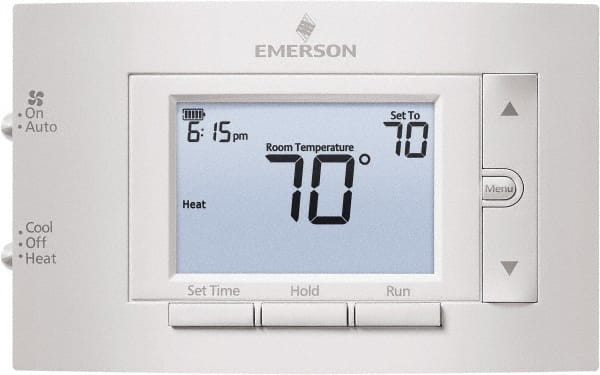 50 to 99°F, 1 Heat, 1 Cool, Digital Programmable Thermostat