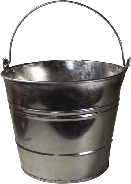 Funnel King 94490 12 Qt, 10" High, Galvanized Steel Round Silver Single Pail 
