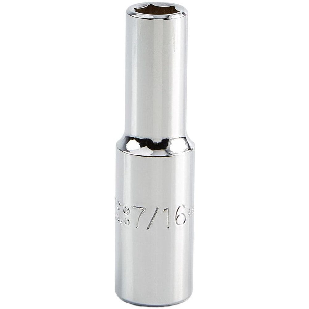 Deep Hand Socket: 7/16" Socket, 6-Point