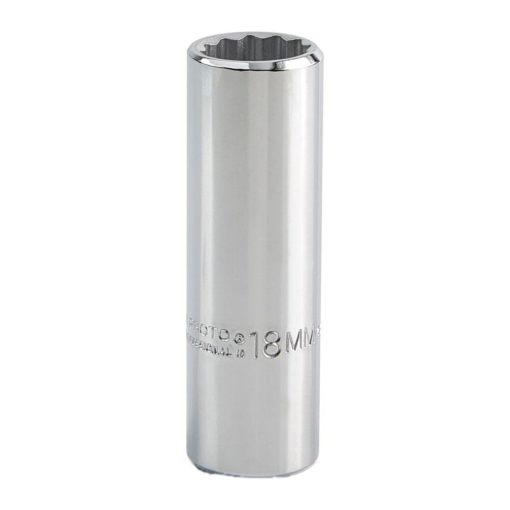 Deep Hand Socket: 18 mm Socket, 12-Point