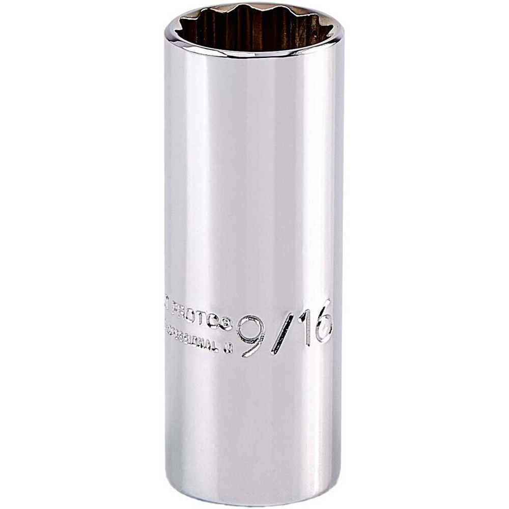 Deep Hand Socket: 9/16" Socket, 12-Point