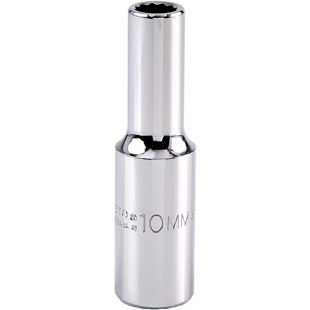 Deep Hand Socket: 10 mm Socket, 12-Point