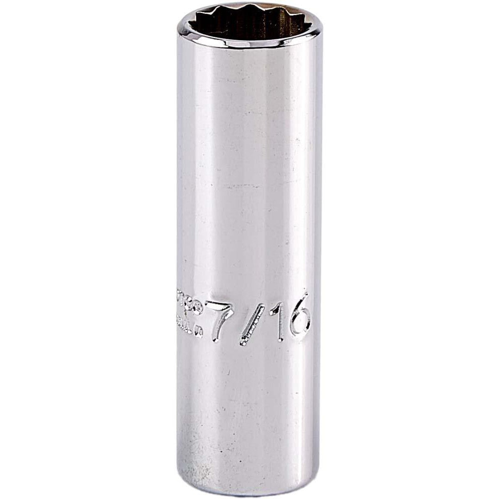 Deep Hand Socket: 7/16" Socket, 12-Point