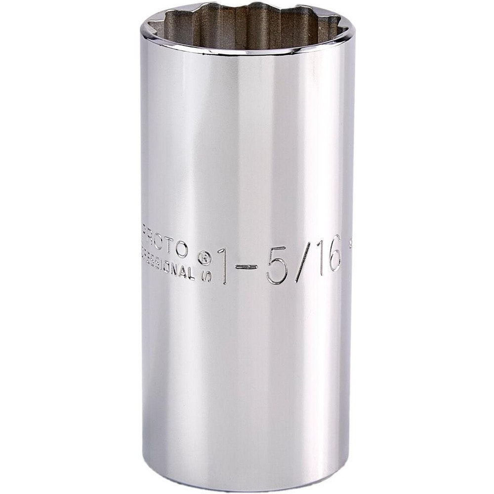 Deep Hand Socket: 1-5/16" Socket, 12-Point