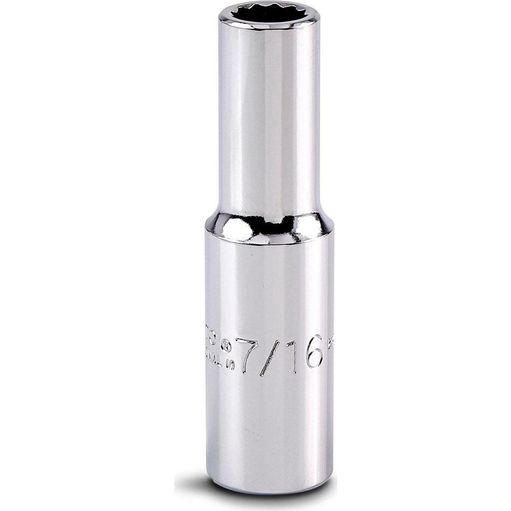 Deep Hand Socket: 7/16" Socket, 12-Point