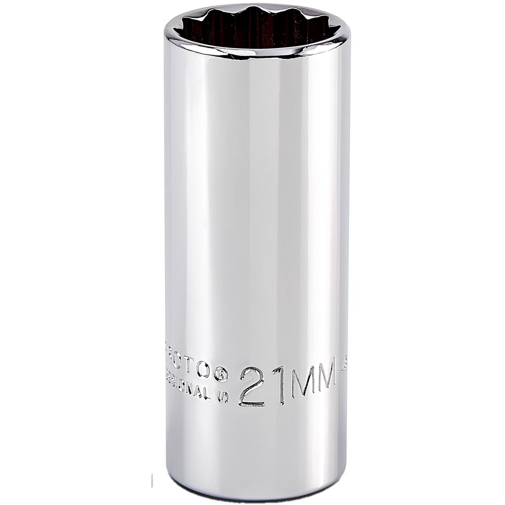 Deep Hand Socket: 21 mm Socket, 12-Point