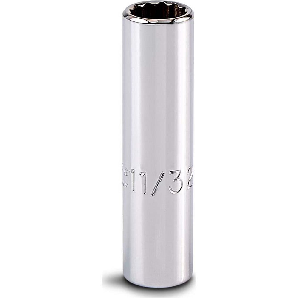 Deep Hand Socket: 11/32" Socket, 12-Point