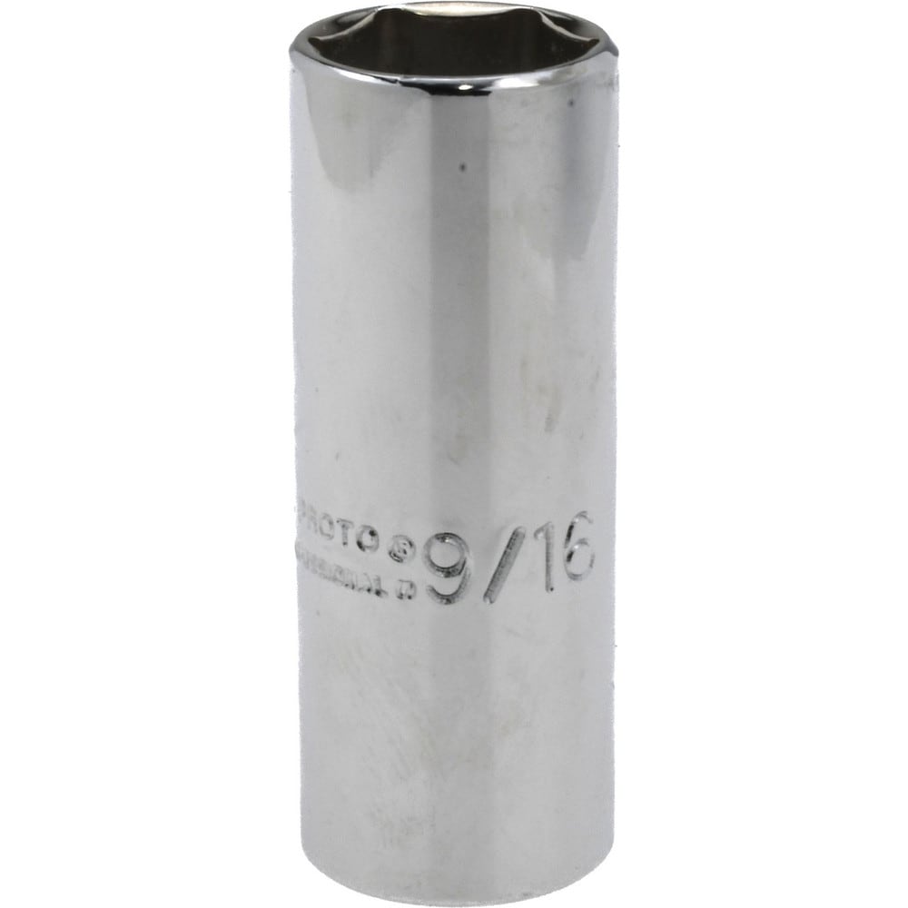 Deep Hand Socket: 9/16" Socket, 6-Point