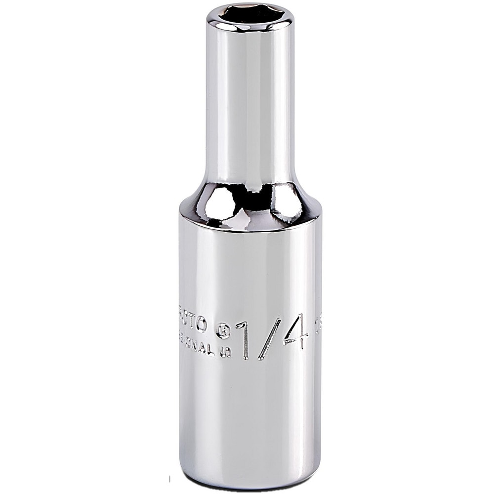 Deep Hand Socket: 1/4" Socket, 6-Point