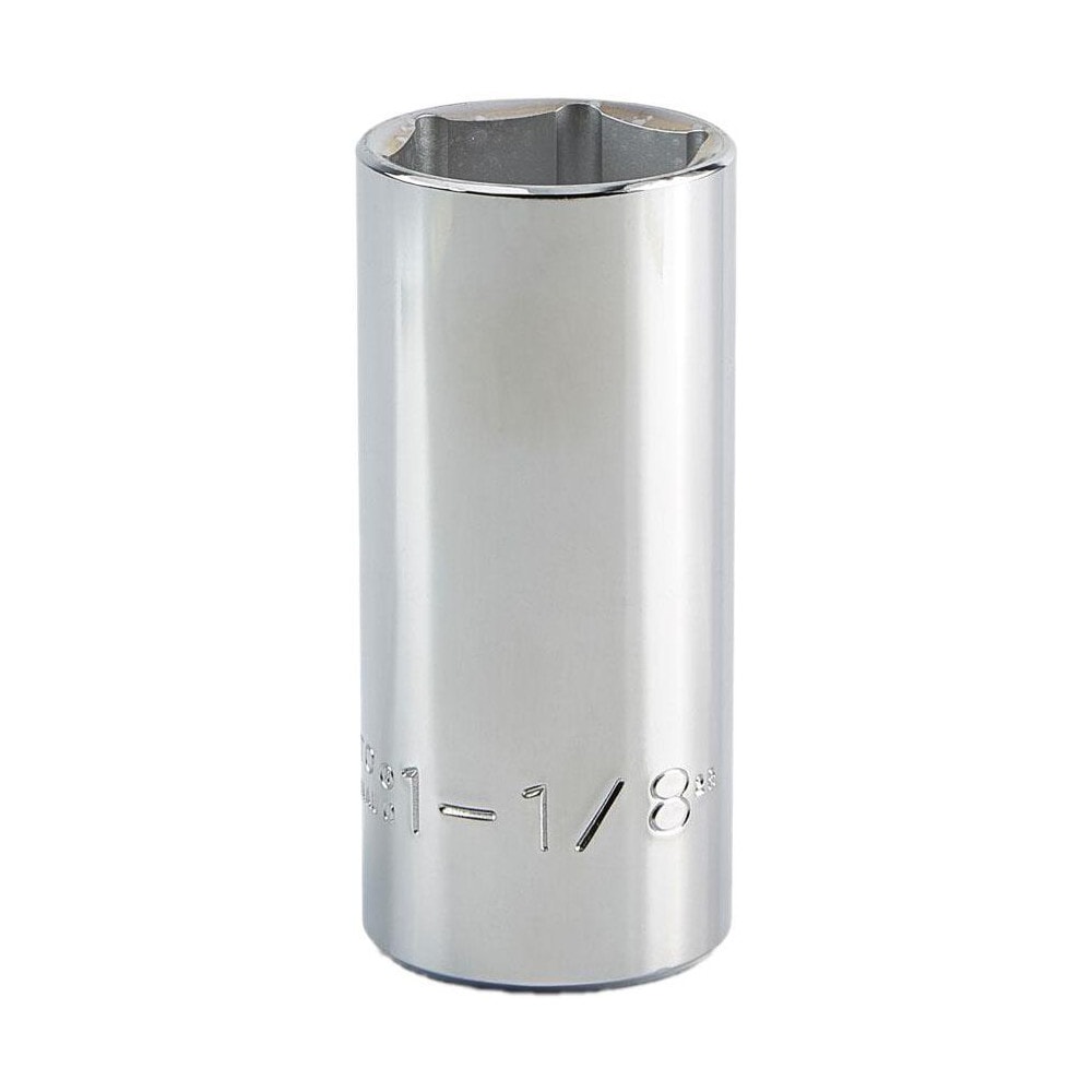 Deep Hand Socket: 1-1/8" Socket, 6-Point
