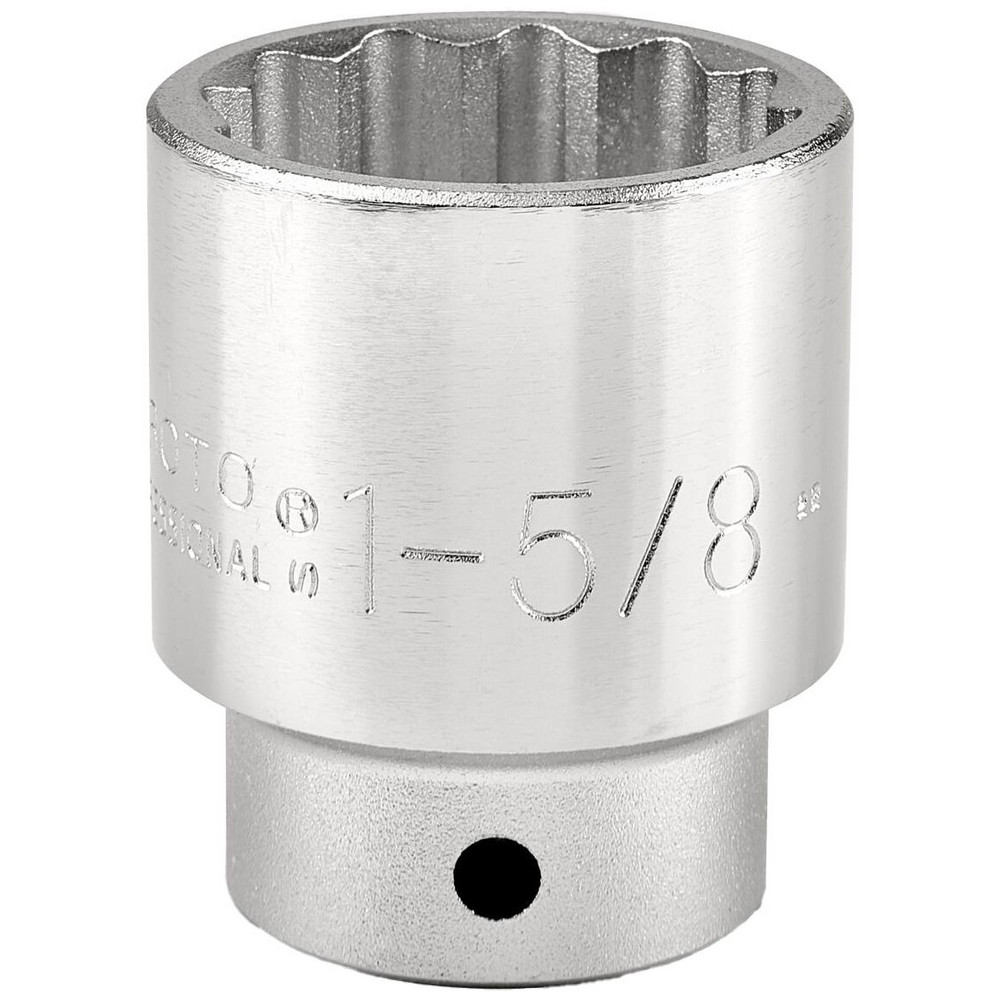 Standard  Hand Socket: 3/4" Drive, 1-5/8" Socket, 12-Point - 2-5/8" OAL, Chrome Finish, Not Tether Capable