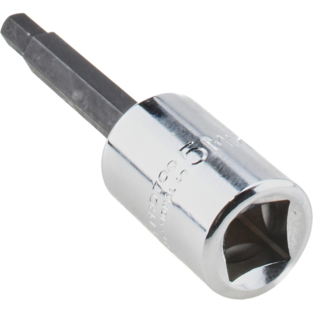 Hand Hex Bit Socket: 3/8" Drive, 5.00 mm Hex
