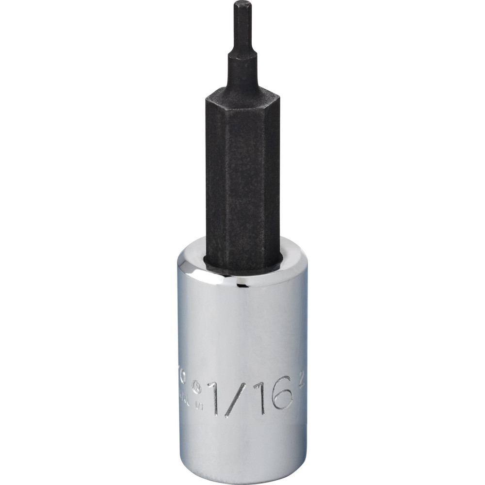 Hand Hex Bit Socket: 1/4" Drive, 1/16" Hex