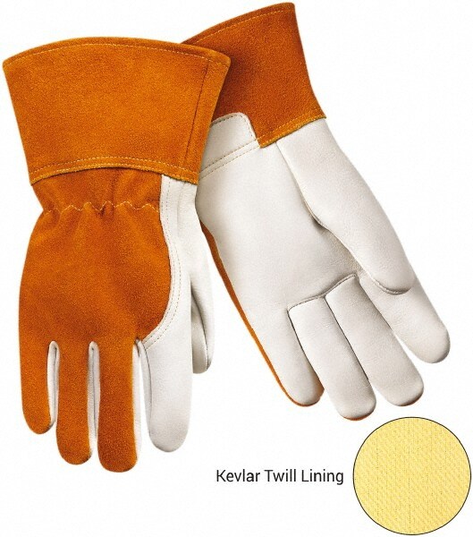 Welding Gloves: Size X-Large, Grain Cowhide Leather, MIG Welding Application
