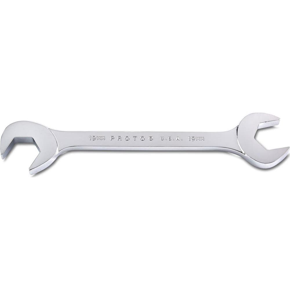Open End Wrench: Double End Head, 19 mm, Double Ended