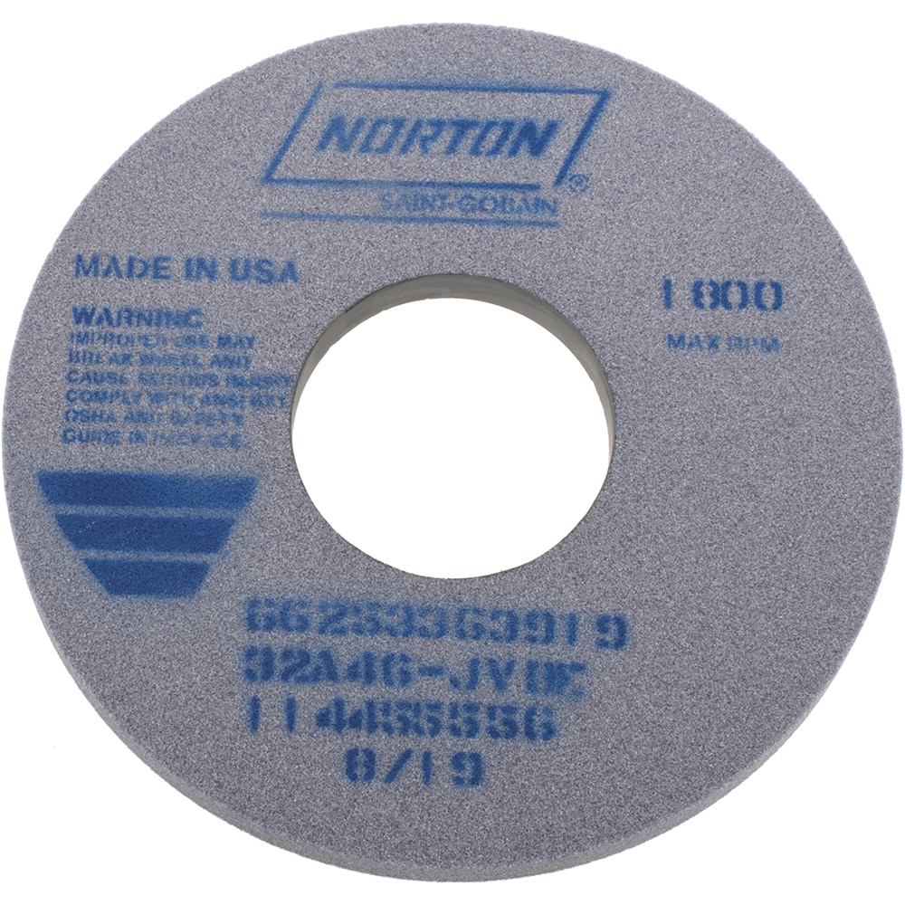 Norton 66253363919 Surface Grinding Wheel: 14" Dia, 1" Thick, 5" Hole, 46 Grit, J Hardness Image