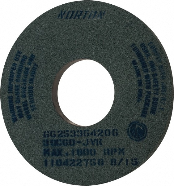 Norton 66253364206 Surface Grinding Wheel: 14" Dia, 1" Thick, 5" Hole, 60 Grit, J Hardness Image