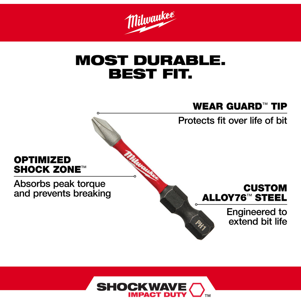 Milwaukee Tool Slotted Screwdriver Bits; Blade Width (mm) 0.109375