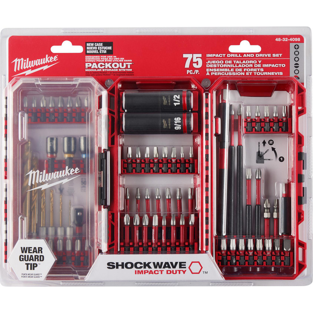 Milwaukee Tool Power Screwdriver Impact Driver Bit Set 75 Pc MSC