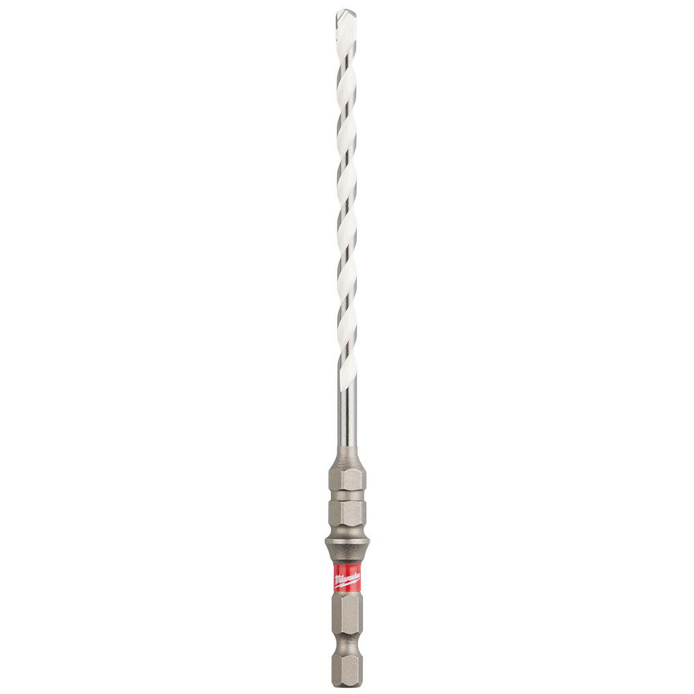 Milwaukee Rotary Hammer Drill Bit: 3/16" Dia, 1/4" Hex Shank, Carbide - 4" Flute Length, 6" OAL, Series Milwaukee Tool | Part #48-20-8876