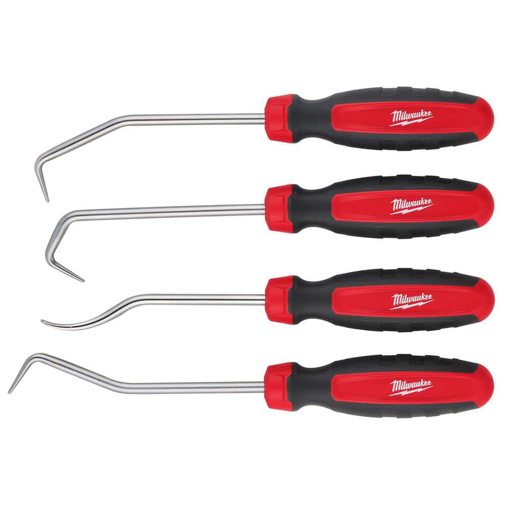 Scribe & Probe Sets; Set Type: Hook & Pick Scriber Set ; Retractable: No ; Includes: (1) 90 Degree Hose Pick, (1) 45 Degree Hose Pick, (1) Hook Hose Pick, (1) Flat Hose Pick, (1) Storage Tray ; Number Of Pieces: 4