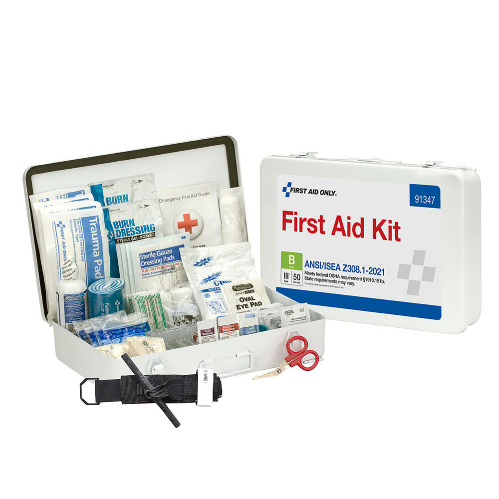 210 Pc Industrial & First Aid First Aid Kit for 50: Portable, ANSI 2021