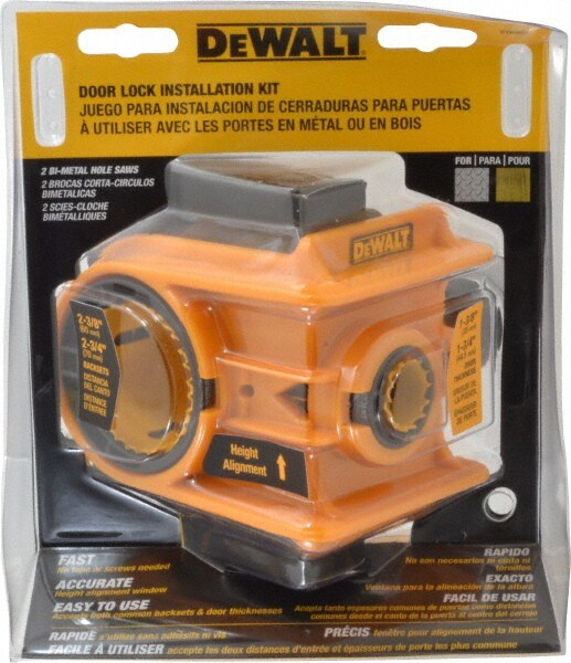Door-Lock Installation Hole Saw Kit: 6 Pc, 1 to 2-1/8" Dia
