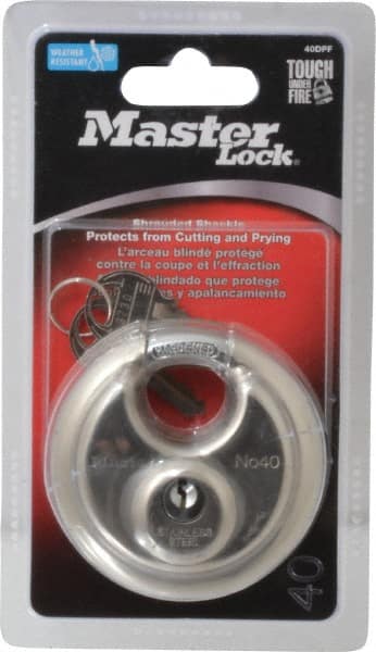 Master Lock 40DPF Padlock: Stainless Steel, Keyed Different, 2-3/4" Wide 