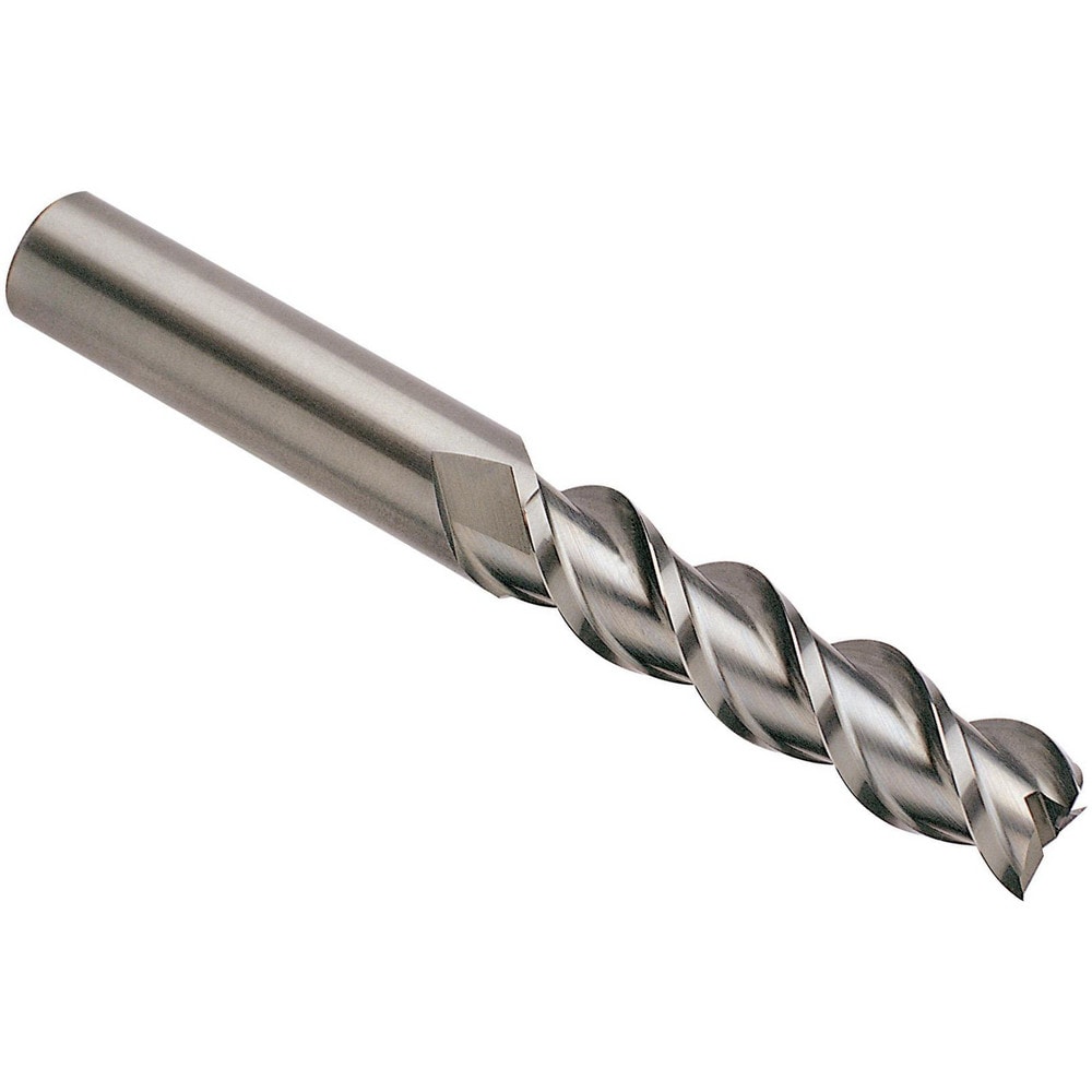 Square End Mill: 1" Dia, 3-1/4" LOC, 3 Flutes, Solid Carbide
