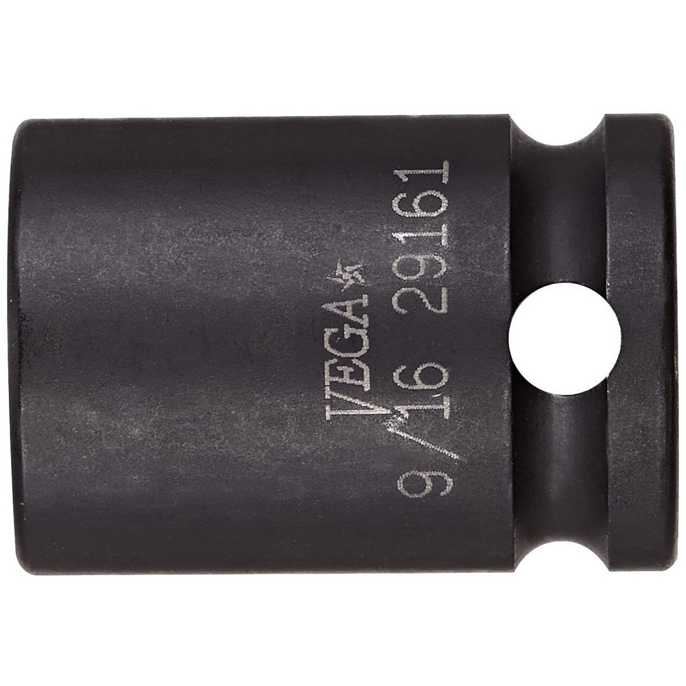 Impact Socket: 3/8" Drive, 13 mm Socket, Square Drive - 6 Point, 30.0000 mm OAL, Manganese Phosphate