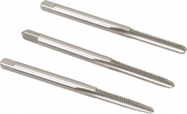 Cleveland C54191 Tap Set: #5-40 UNC, 3 Flute, Bottoming Plug & Taper, High Speed Steel, Bright Finish Image