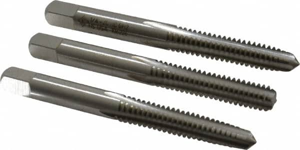 Cleveland C54452 Tap Set: 1/4-20 UNC, 4 Flute, Bottoming Plug & Taper, High Speed Steel, Bright Finish 