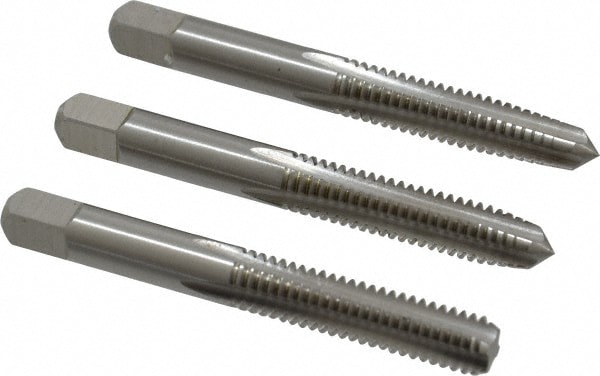 Cleveland C54511 Tap Set: 5/16-18 UNC, 4 Flute, Bottoming Plug & Taper, High Speed Steel, Bright Finish Image