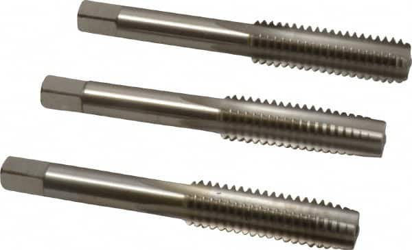 Cleveland C54656 Tap Set: 7/16-14 UNC, 4 Flute, Bottoming Plug & Taper, High Speed Steel, Bright Finish 