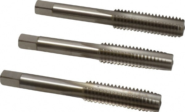 Cleveland C54656 Tap Set: 7/16-14 UNC, 4 Flute, Bottoming Plug & Taper, High Speed Steel, Bright Finish Image