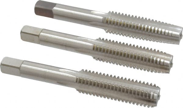 Cleveland C54731 Tap Set: 1/2-13 UNC, 4 Flute, Bottoming Plug & Taper, High Speed Steel, Bright Finish 