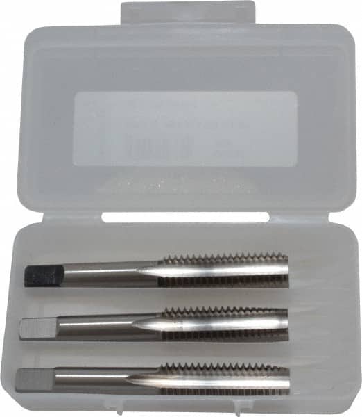 Cleveland C54762 Tap Set: 9/16-12 UNC, 4 Flute, Bottoming Plug & Taper, High Speed Steel, Bright Finish 